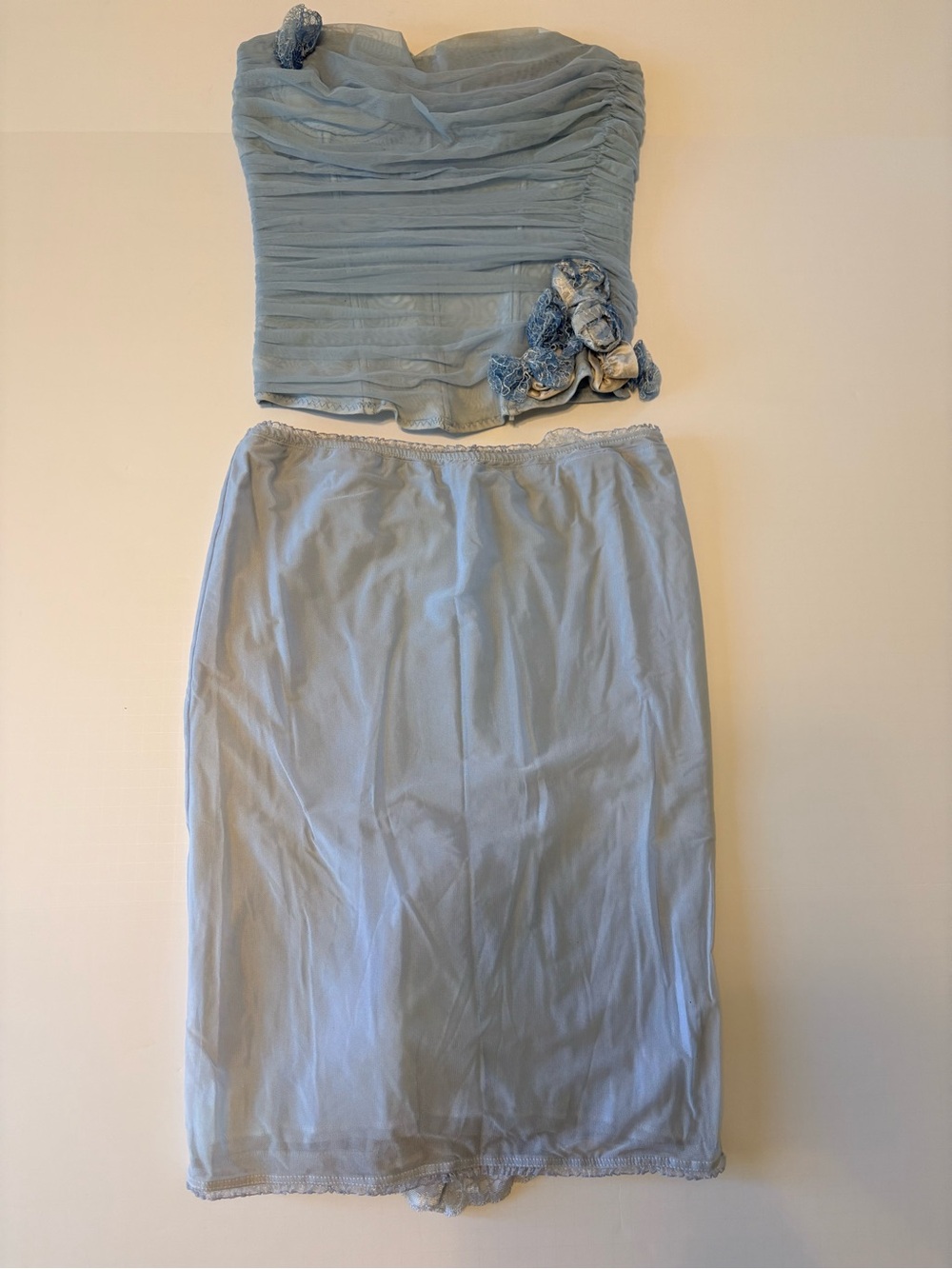 Kacey Montoya’s Closet | Zinas Light Blue Corset & Skirt Set